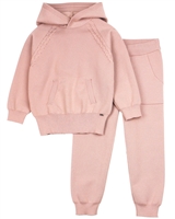 Mayoral Girl's Hooded Knit Jogging Set in Rose