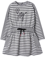 Mayoral Girl's Striped Terry Dress in Grey
