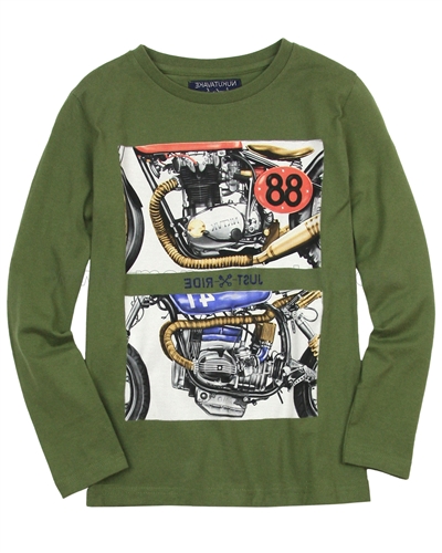 Mayoral Junior Boy's T-shirt with Printed Motorcycles