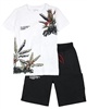 Mayoral Junior Boys' T-shirt with Tropical Print and Shorts Set