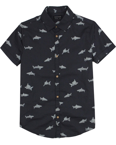 Mayoral Junior Boys' Hawaiian Shirt in Sharks Print