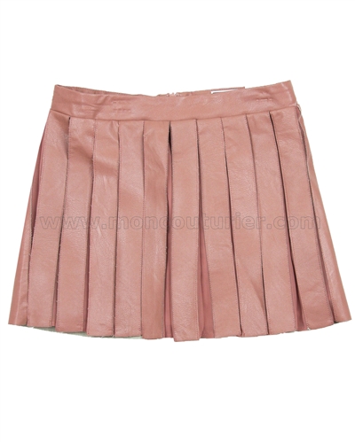 Mayoral Junior Girl's Pleated Pleather Skirt Blush