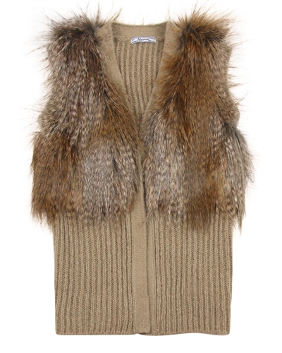 Mayoral Junior Girl's Rib Knit and Fur Vest