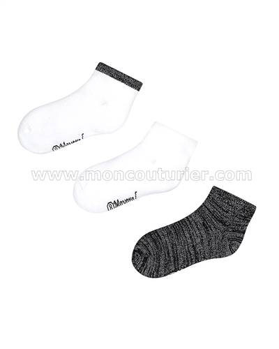 Mayoral Girl's Short Socks Set Gray/Black
