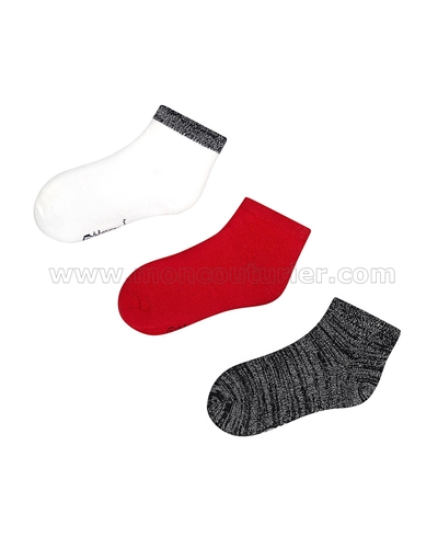 Mayoral Girl's Short Socks Set Black/Red
