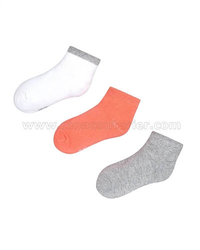 Mayoral Girl's Short Socks Set Gray/Coral