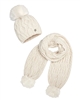 Mayoral Junior Girl's Ivory Cable Knit Hat an Scarf Set