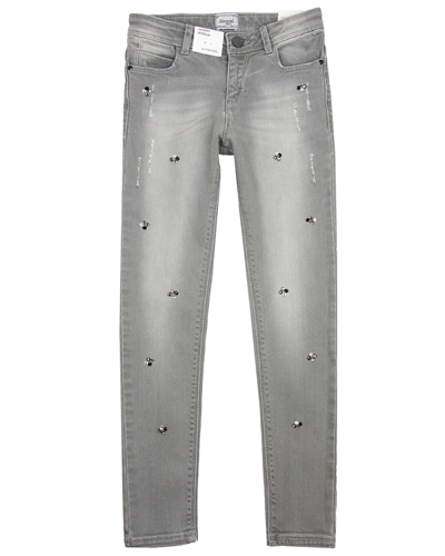 Mayoral Junior Girl's Gray Denim Pants with Jewels