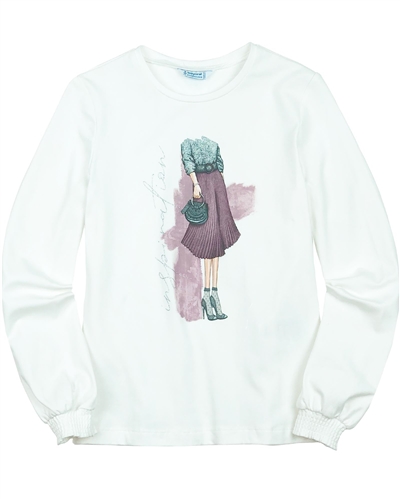 Mayoral Junior Girl's T-shirt with Fashionista Graphic