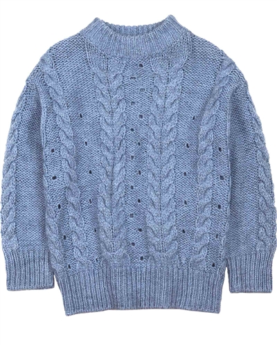 Mayoral Junior Girl's Cable Knit Sweater in Blue