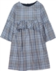 Mayoral Junior Girl's Check Dress with Bell Sleeves