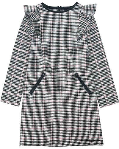 Mayoral Junior Girl's Houndstooth Dress with Ruffle