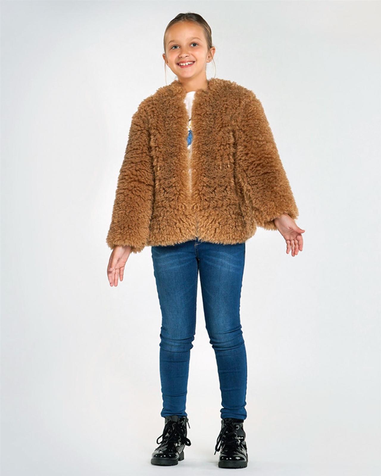 Sizes 8-18 MAYORAL Junior Girl's Shag Faux Fur Coat 