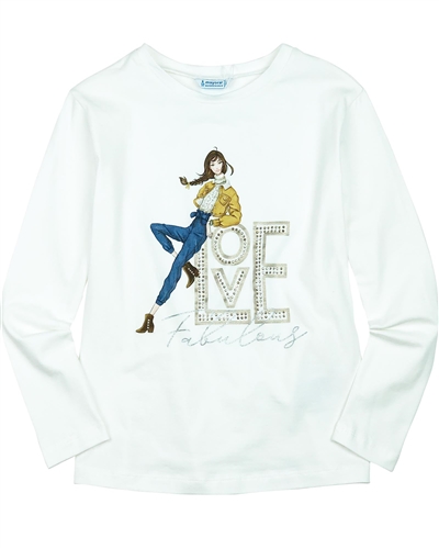 Mayoral Junior Girl's T-shirt with Love Print