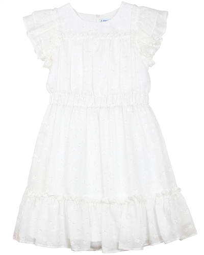 Mayoral Junior Girl's Embroidered Gauze Dress