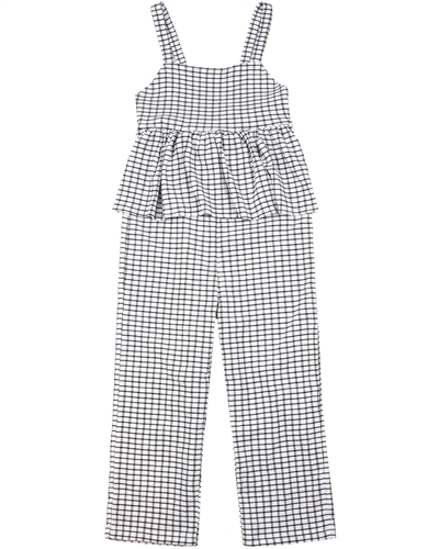 Mayoral Junior Girl's Check Bambula Jumpsuit