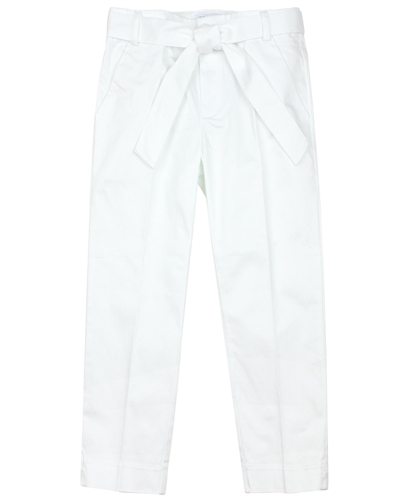 Mayoral Junior Girl's White Satin Pants with Belt