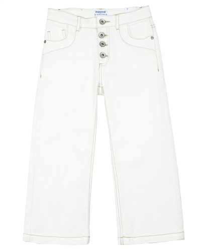 Mayoral Junior Girl's Button-Front Denim Culotte Pants