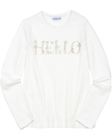 Mayoral Junior Girl's T-shirt with Hello Applique in White