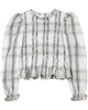 Mayoral Junior Girl's Plaid Blouse with Puff Sleeves