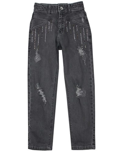 Mayoral Junior Girl's Slouchy Denim Pants with Studs