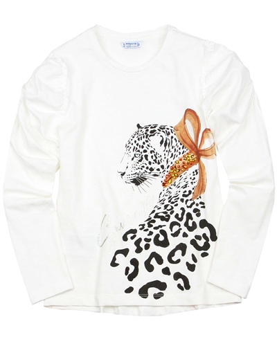 Mayoral Junior Girl's T-shirt with Cheetah Print