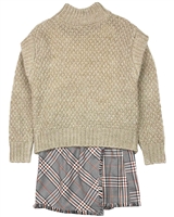 Mayoral Junior Girl's Two-in-one Sweater and Plaid Dress