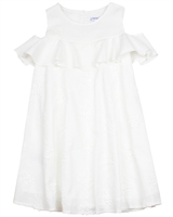 Mayoral Junior Girl's Off-shoulder Dress with Crochet Embroidery