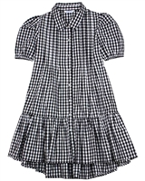Mayoral Junior Girl's Gingham Dress in Black and White