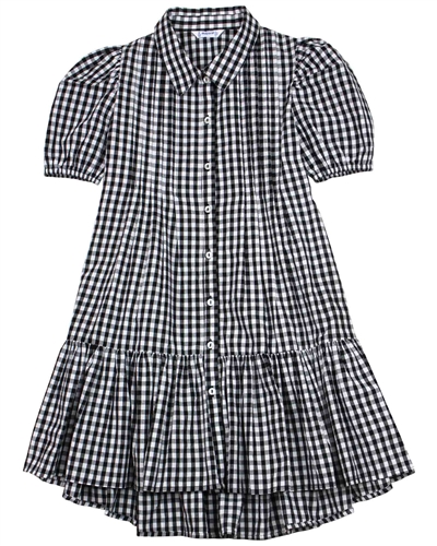 Mayoral Junior Girl's Gingham Dress in Black and White