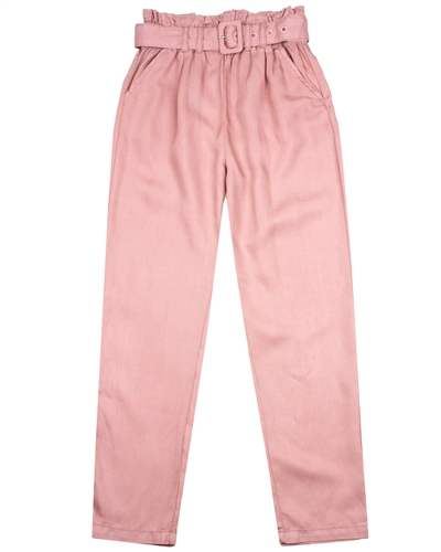 Mayoral Junior Girl's Pants with Paperbag Waist in Blush