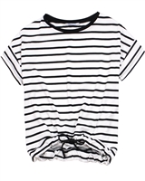 Mayoral Junior Girl's Striped Top with Drawstring