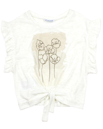 Mayoral Junior Girl's T-shirt with Knot in Beige