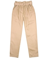 Mayoral Junior Girl's Pants with Paperbag Waist in Camel