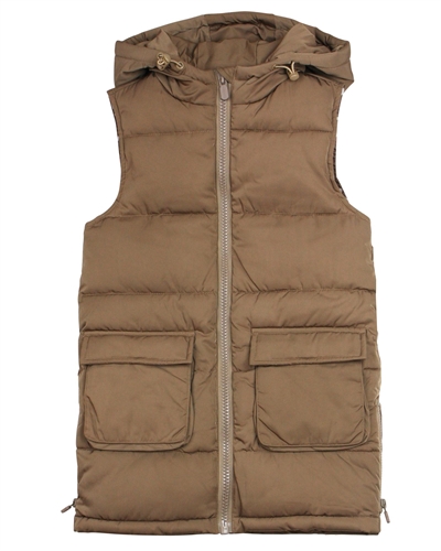 Mayoral Junior Girl's Long Puffer Vest in Brown