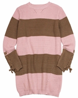Mayoral Junior Girl's Sweater Dress in Pink/Brown