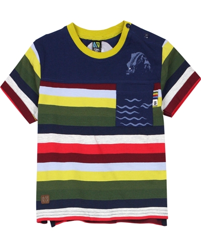 Nano Baby Boys Multicolour Striped T-shirt