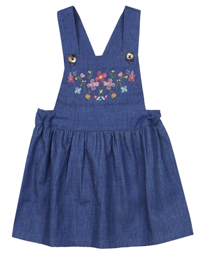 Nano Baby Girls Suspenders Skirt with Embroidery