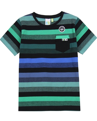 Nano Boys Multicolour Striped T-shirt with Chest Pocket