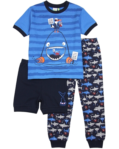 Nano Boys 3-piece Pyjamas in Sharks Print