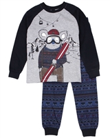Nano Boys Two-piece Pyjamas Set with Skiing Graphic