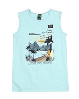 Nano Boys Sleeveless T-shirt with Beach Print