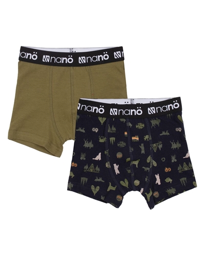Nano Boys Two-pack Boxers Set in Green/Navy
