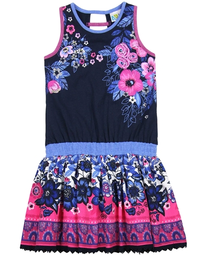 Nano Girls Bi-material Jersey and Woven Tank Dress