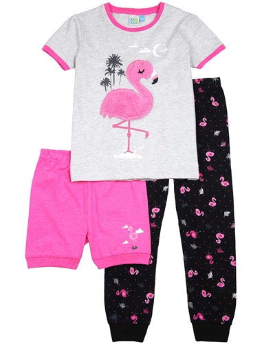 Nano Grils 3-piece Pyjamas in Flamingo Print