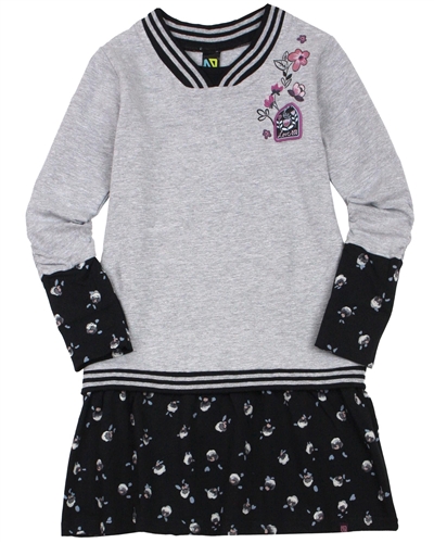 Nano Drop Waist Dress with Floral Bottom