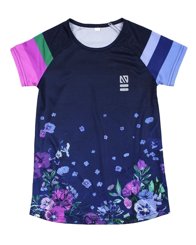 Nano Short Sleeve Athletic Top in Floral Print