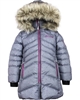 Nano Girls Quilted Coat with Hood in Grey