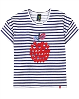 Nano Girls Striped Top with Apple Applique