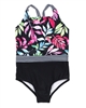 Nano Girls One-piece Swimsuit in Leaves Print